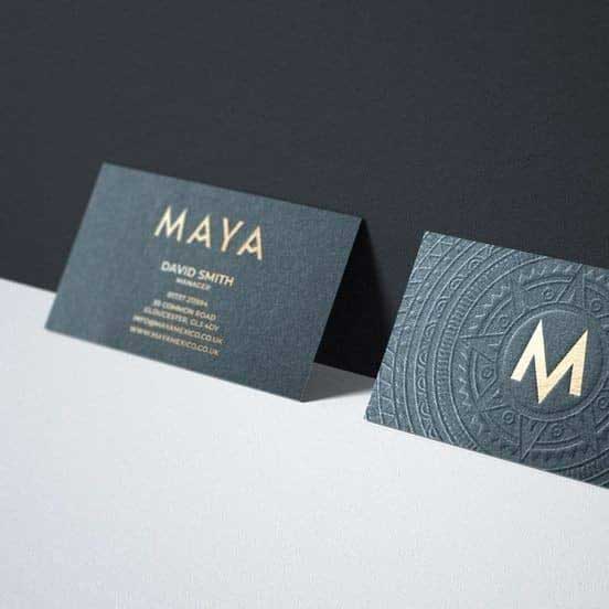 نمونه کارت ویزیت برجسته روی مقوای ضخیم وارداتی